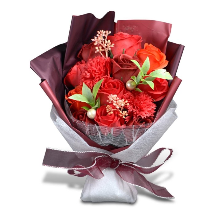 BOUQUET FIORI IN GIFT BOX RED